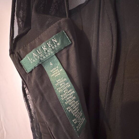 Ralph Lauren Black Mesh Panel Bandage Mini Dress – Size 4 - Picture 5 of 7